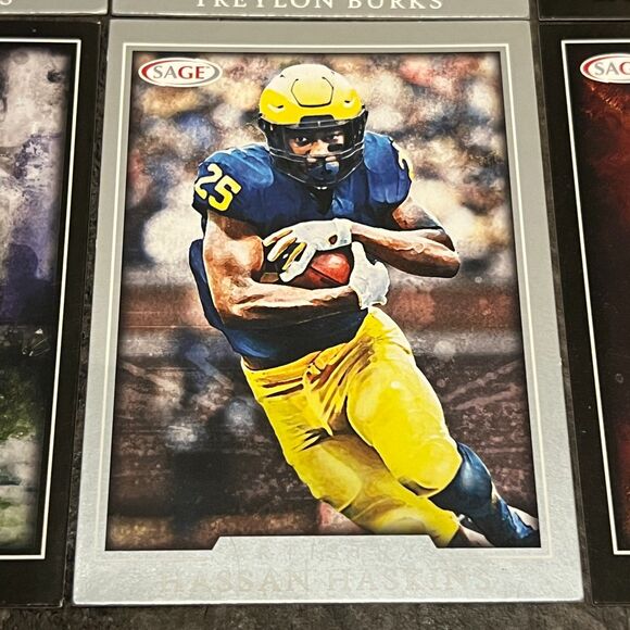 2022 SAGE Artistry Lot of 8 Cards - Burks, Price, Bell, Rivers, Haskins, Ibrahim - Picture 9 of 9